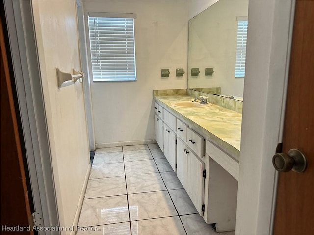 bathroom featuring vanity and tile patterned floors