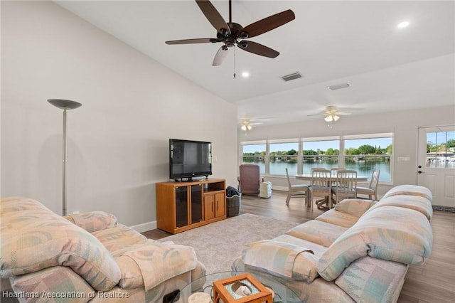 2 Chickasaw St, Lake Placid, FL 33852 - living area featuring visible vents, a ceiling fan, and wood finished floors
