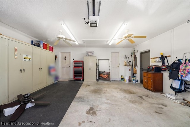 2 Chickasaw St, Lake Placid, FL 33852 - garage featuring a garage door opener and a ceiling fan