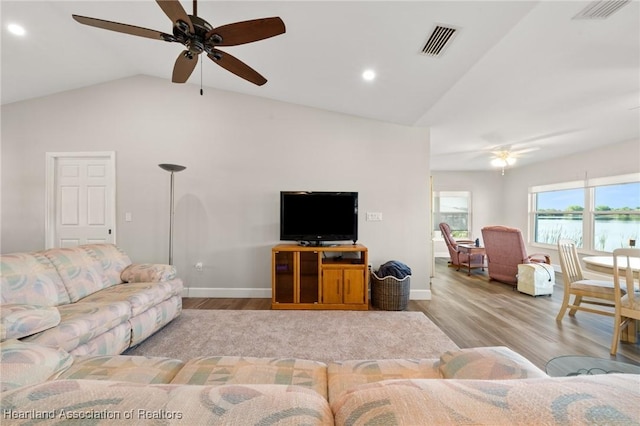 2 Chickasaw St, Lake Placid, FL 33852 - living area featuring visible vents, wood finished floors, and a ceiling fan