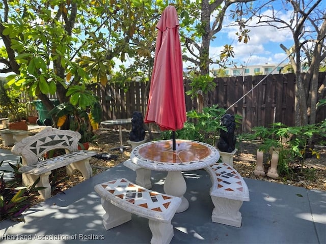 view of patio / terrace featuring a fenced backyard
