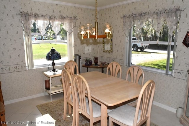 3603 Herring Ave, Sebring, FL 33870 - tiled dining space featuring wallpapered walls and a wealth of natural light