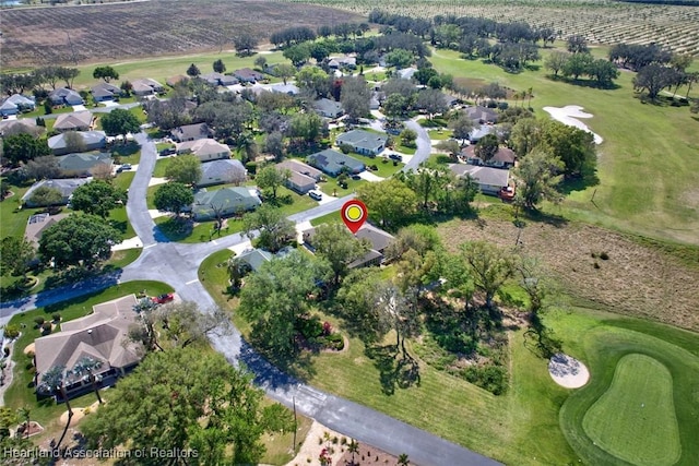 aerial view with a residential view