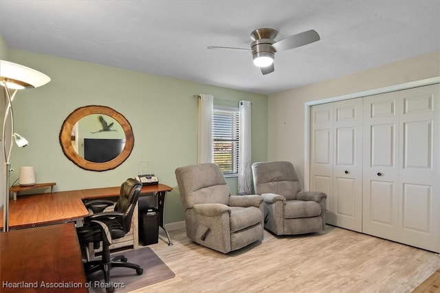 4 Rosewood Dr N, Lake Placid, FL 33852 - office space with ceiling fan and light wood-style flooring