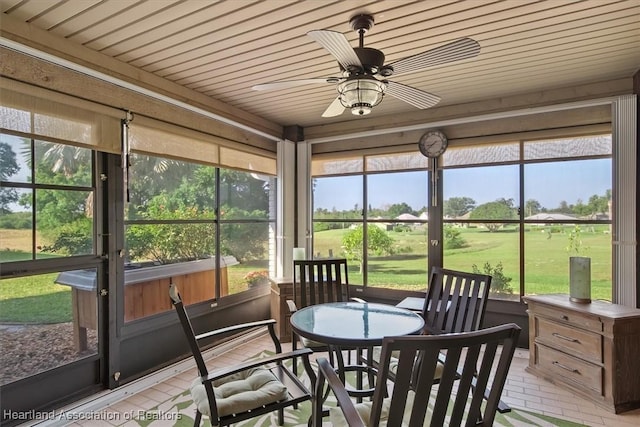 4 Rosewood Dr N, Lake Placid, FL 33852 - sunroom / solarium with a ceiling fan, plenty of natural light, and outdoor dining space