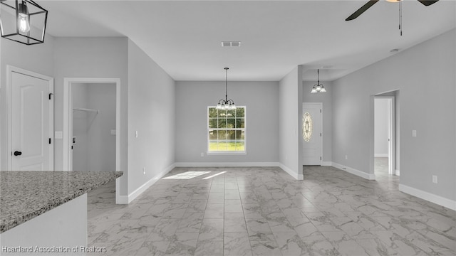 19 N Irvington Rd, Avon Park, FL 33825 - unfurnished dining area with ceiling fan