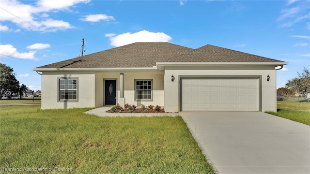 19 N Irvington Rd, Avon Park, FL 33825 - view of front of property with a front yard and a garage