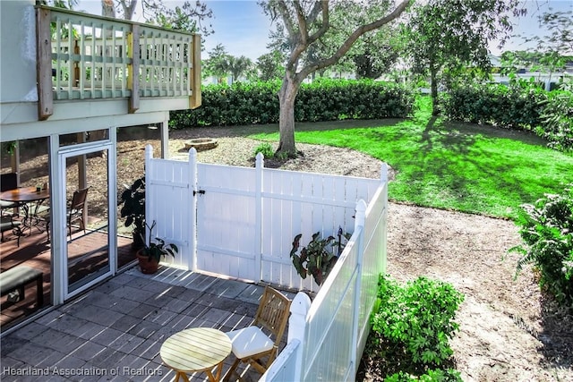 view of patio with fence