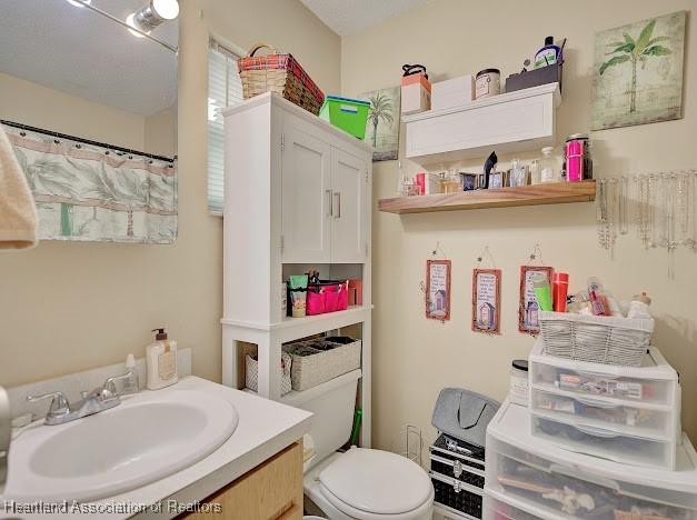 bathroom with vanity and toilet