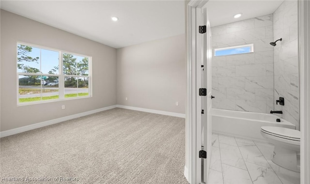 4924 San Lorenzo Dr, Sebring, FL 33872 - full bathroom with toilet, baseboards, recessed lighting, and marble finish floor