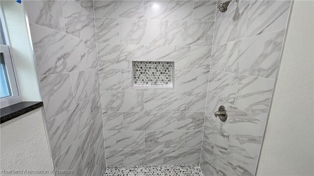 details with tiled shower