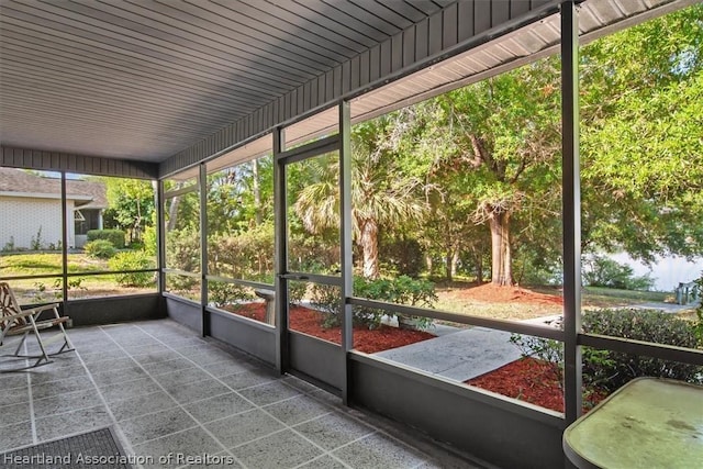 view of unfurnished sunroom