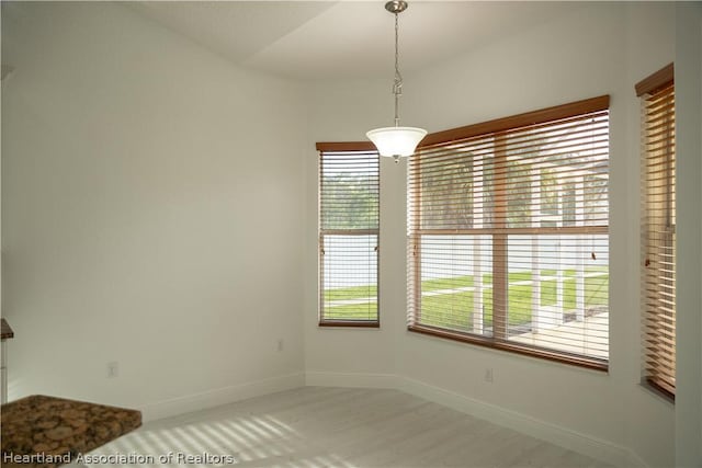 view of unfurnished dining area