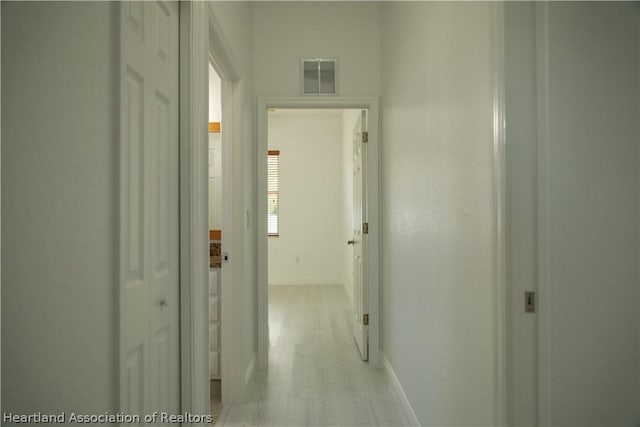 hall featuring light hardwood / wood-style floors