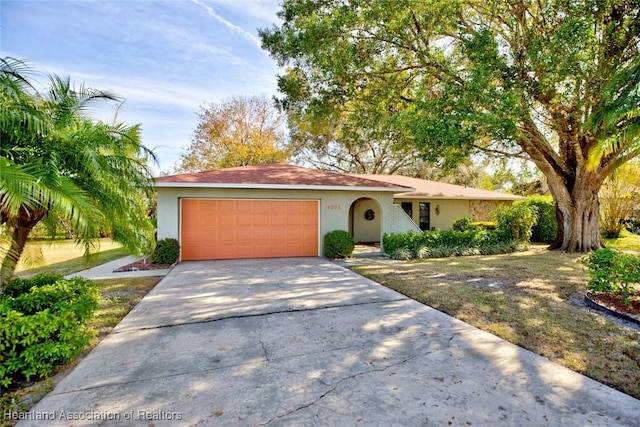 ranch-style house with a garage