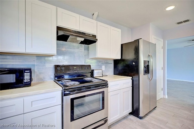 kitchen with white cabinetry, appliances with stainless steel finishes, and decorative backsplash