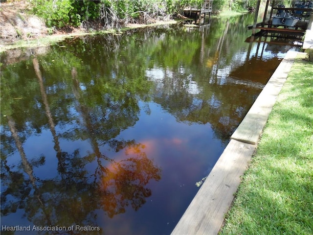 exterior space featuring a water view