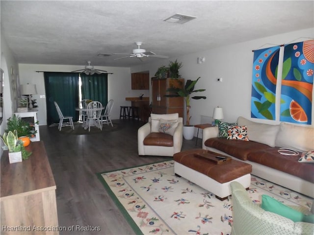 1605 Lake Clay Dr, Lake Placid, FL 33852 - living room with wood finished floors and a ceiling fan