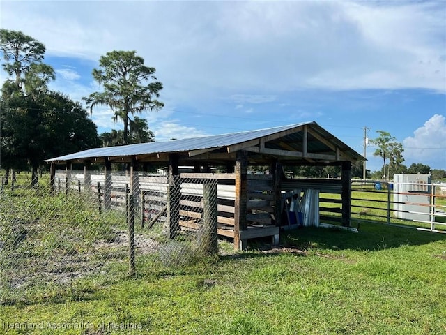 view of community with an outbuilding