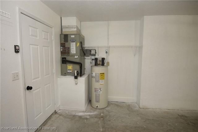 1922 N Torrington Rd, Avon Park, FL 33825 - utility room with electric water heater and heating unit