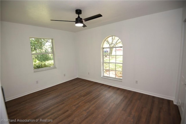 1922 N Torrington Rd, Avon Park, FL 33825 - unfurnished room featuring ceiling fan and dark wood-style flooring