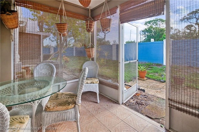 view of sunroom