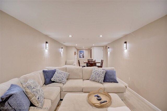 1831 Lakeview Dr, Sebring, FL 33870 - carpeted living room with recessed lighting and baseboards