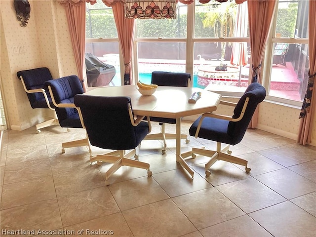 view of tiled dining room