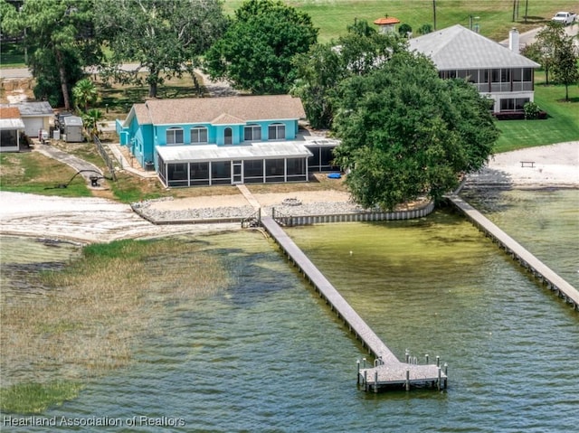 exterior space featuring a water view