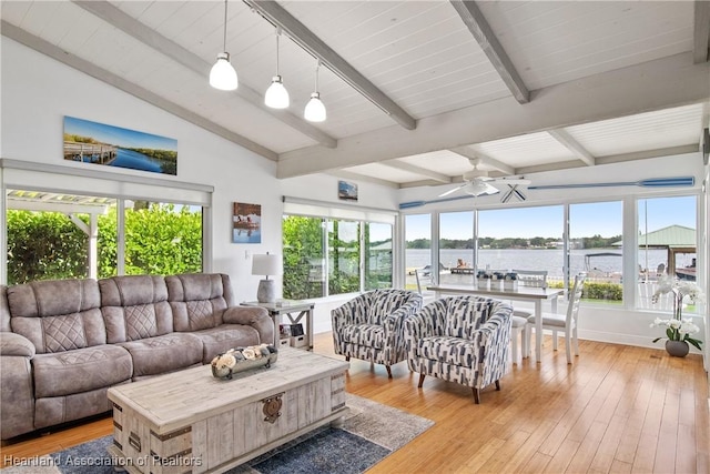 457 Lake June Rd, Lake Placid, FL 33852 - living area featuring ceiling fan, light wood-type flooring, and healthy amount of natural light