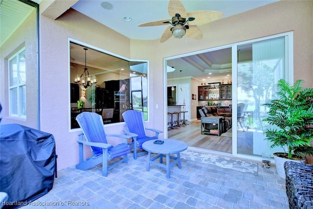 3013 Royal Oaks Ct, Sebring, FL 33875 - view of patio featuring ceiling fan and a grill