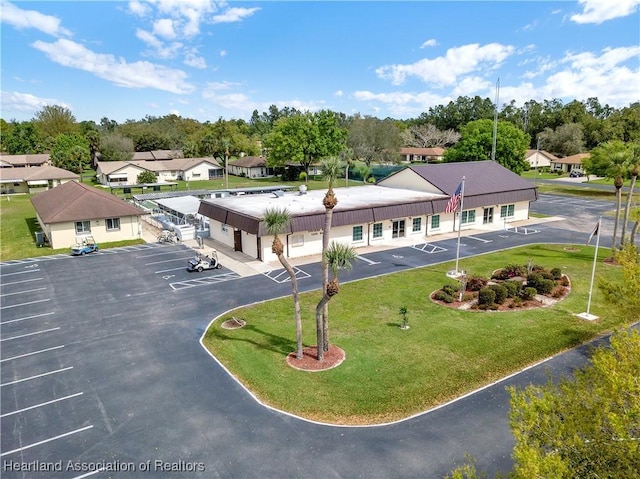 aerial view with a residential view