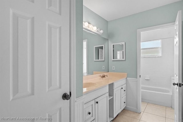 bathroom featuring vanity and tile patterned floors