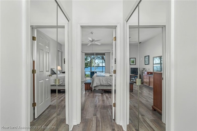 hallway featuring wood finished floors