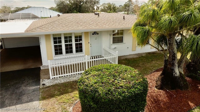 ranch-style house with a carport