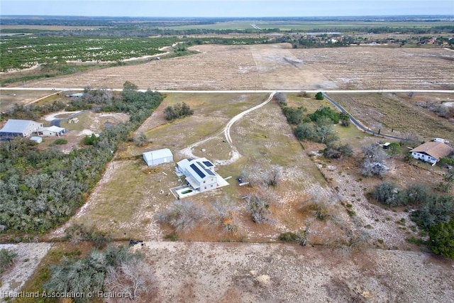 drone / aerial view featuring a rural view