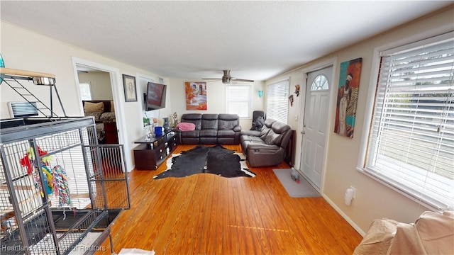 1102 W Gibson St, Arcadia, FL 34266 - living area with light wood-style floors and ceiling fan
