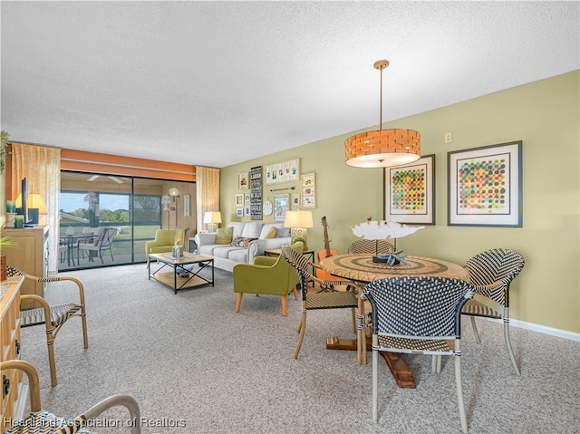 5514 Matanzas Dr, Sebring, FL 33872 - dining area with carpet floors and a textured ceiling