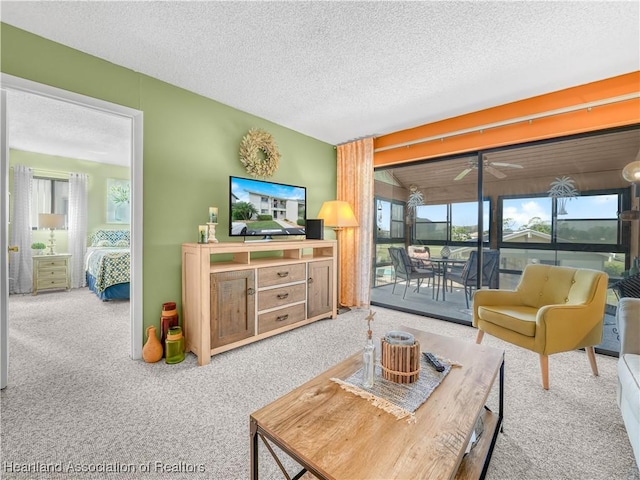 5514 Matanzas Dr, Sebring, FL 33872 - carpeted living room featuring a textured ceiling