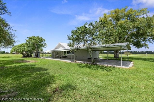 exterior space featuring a carport