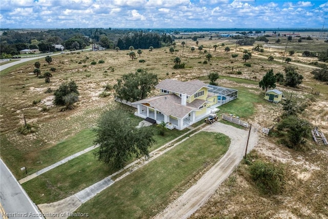 drone / aerial view featuring a rural view