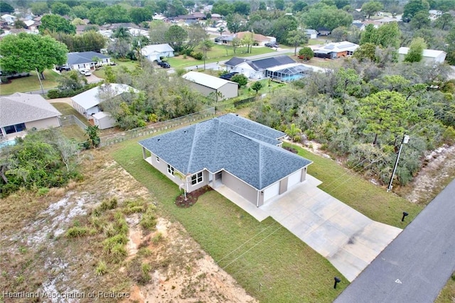 drone / aerial view with a residential view