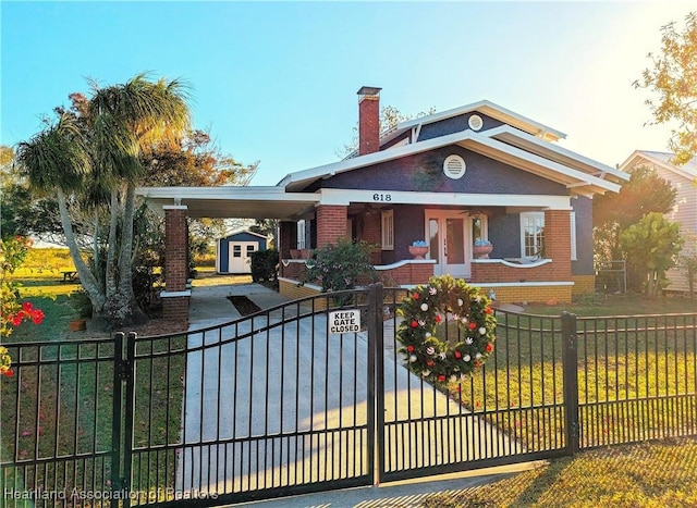 view of front of property with covered porch