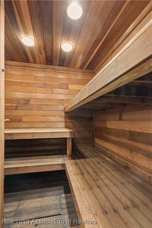 view of sauna / steam room featuring recessed lighting