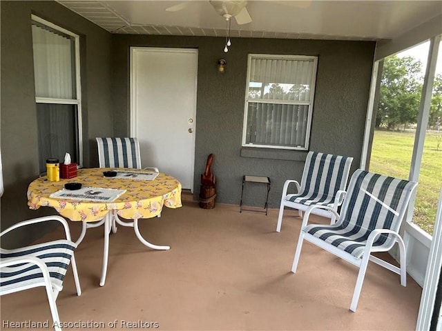 view of patio / terrace with ceiling fan