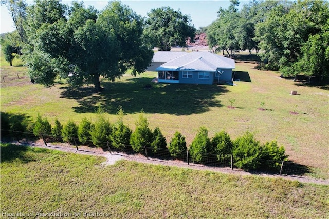 bird's eye view featuring a rural view