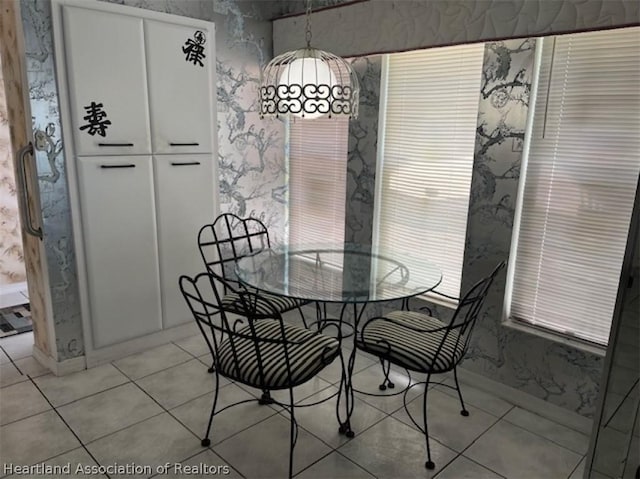 view of tiled dining room