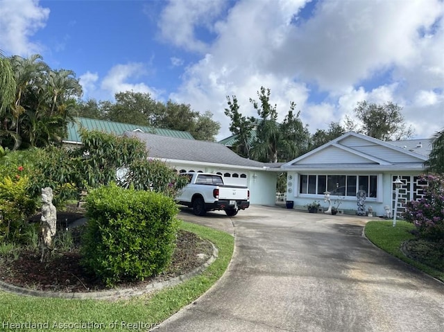 view of single story home