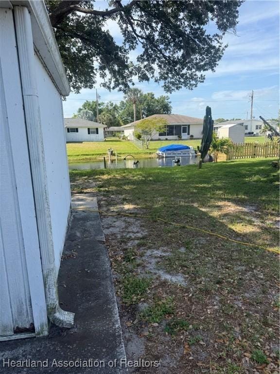 view of yard featuring fence