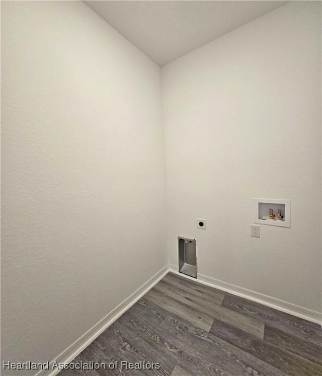 3040 W Joliet Rd, Avon Park, FL 33825 - laundry area with hookup for a washing machine, dark wood-type flooring, and electric dryer hookup
